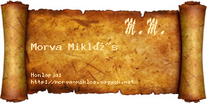Morva Miklós névjegykártya